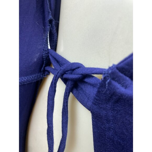 Lulus Womens Navy Wrap Maxi Dress With Tie Waist & V-Neckline Size L - New - Picture 6 of 10